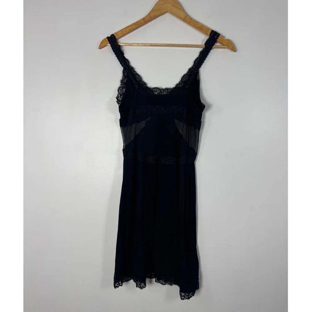 Coquette Adore Me Women Medium Chemise Black Lace Mesh Trim Babydoll Nightie - Picture 2 of 9
